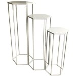 The home deco factory - lot de 3 sellettes 35, 31 et 27 cm en métal blanc The home deco factory - lot de 3 sellettes 35, 31 et 27 cm en métal blanc