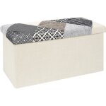 The home deco factory - banc coffre pliable patchwork gris