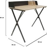 The home deco factory - bureau plateau effet bois brice noir