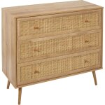 The home deco factory - commode 3 tiroirs rotin et bois bali