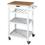 The home deco factory - desserte a roulettes blanc 40x61x84 home deco factory