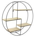 The home deco factory - etagre industrielle ronde en bois et mtal 50 cm noir