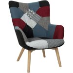 The home deco factory - fauteuil 72x80x99 cm en tissu muticolore fonc - joffry