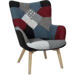 The home deco factory - fauteuil 72x80x99 cm en tissu muticolore foncé - joffry The home deco factory - fauteuil 72x80x99 cm en tissu muticolore foncé - joffry