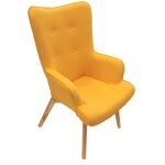 The home deco factory - fauteuil helsinki jaune design patchwork home deco factory