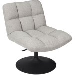 The home deco factory - fauteuil pivotant en tissu anton gris clair