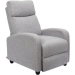 The home deco factory - fauteuil de relaxation manuel 67x93x97 cm en tissu gris clair