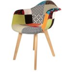 The home deco factory - fauteuil scandinave patchwork home deco factory