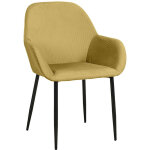 The home deco factory - lot de 2 fauteuils en velours côtelé giulia jaune home deco factory The home deco factory - lot de 2 fauteuils en velours côtelé giulia jaune home deco factory