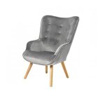 The home deco factory - fauteuil en velours gris clair fornord