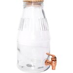 The home deco factory - fontaine � boisson avec couvercle en bambou 3. 8 litres