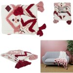 The home deco factory - jet� de canap� ethnique rose 130x150 - home deco factory