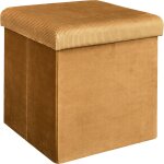 The home deco factory - pouf coffre pliable en velours design giulia