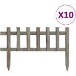The living store - bordure de jardin 10 pcs bois de sapin 4, 4 m multicolore