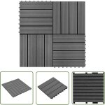 The living store carreaux de terrasse 22 pcs 30 x 30 cm 2 m� wpc gris - carrelages exterieur - carrelage ...