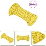 The living store - corde de bateau jaune 4 mm 100 m polypropylne - corde de bateau - corde nautique ...