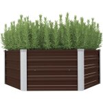 The living store jardini�re sur�lev�e marron 129x129x46 cm acier galvanis� - jardinierre sur�lev�e - ...