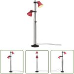 Meuble en bois de manguier - vidaxl lampadaire 25 w rouge d�lav� 25x25x90 / 160 cm e27 - lampe r�glable ...