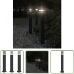Lampadaires d'extrieur 3 pcs noir 80 cm aluminium - lampadaire exterieur - clairage extrieur - luminaire ...