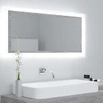 Devenirriche - the living store miroir � led de salle de bain gris b�ton 100x8, 5x37cm acrylique - miroir ...
