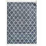 Thedecofactory - boho croisillons - tapis salon coton croisillons en laine gris fonc� 120x170