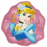 Thedecofactory - disney - tapis imprim princesse cendrillon, disney rose 67x67
