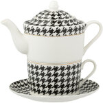 Th�i�re �go�ste pied - de - poule en porcelaine