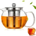 Th�i�re verre borosilicate 1300 ml avec infuseur amovible et couvercle
