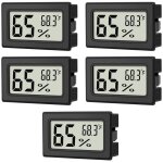 Thermo - hygrom�tre int�rieur, 5 x mini hygrom�tre int�rieur, pour serre, bo�te reptile, voiture, maison, ...