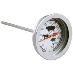 Thermom�tre analogique r�sistant � la chaleur pour cuisiner, r�tir, griller, fumer, support pour casserole, ...