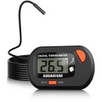 Thermomtre aquarium avec sonde et ventouse, thermomtre d'aquarium numrique lcd de temprature de l'eau ...