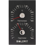Thermom�tre bilovit noir avec hygrom�tre pour sauna