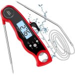Thermometre cuisine, thermomtre cuisine 3s lecture instantan avec 120cm pliable sonde, rglage de l'alarme, ...