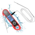 Thermomtre cuisine, avec double sonde & fil long lcd thermomtre cuisson lectronique  lecture instantane, ...