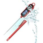 Thermom�tre cuisine, thermom�tre de cuisine � lecture instantan�e avec sonde longue et �cran lcd, �tanche ...