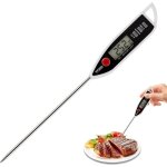 Thermom�tre de cuisine � sonde longue, thermom�tre de cuisson num�rique �tanche, �cran lcd � lecture ...