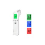 Le thermom�tre frontal infrarouge m�dical entre en contact avec la surface de la personne (adulte, enfant, ...