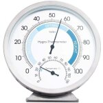 Thermom�tre hygrometer indoor analog - humidim�tre et thermom�tre d'ambiance en acier inoxydable de haute ...