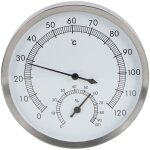 Thermomètre et hygromètre 2 en 1 en acier inoxydable pour hammam et sauna Thermomètre et hygromètre 2 en 1 en acier inoxydable pour hammam et sauna