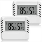 Thermom�tre hygrom�tre num�rique, 2pcs mini thermom�tre int�rieur, grand �cran lcd, portables, enregistrement ...