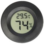 Thermom�tre et hygrom�tre num�rique noir, 4, 54, 51, 4 cm, rond, thermom�tre et hygrom�tre �lectronique ...
