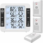 Thermom�tre int�rieur ext�rieur, thermom�tre connect� avec 3 capteurs sans fil, surveiller humidit� et ...
