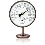 Thermom�tre int�rieur et ext�rieur en laiton, thermom�tre d�coratif d'int�rieur avec humidit�
