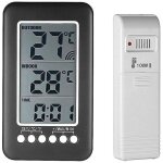 Thermom�tre interieur exterieur sans fil avec horloge num�rique station meteo sans fil avec capteur ext�rieur, ...