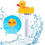 Thermom�tre de piscine, thermom�tre eau flottant en forme de canard r�sistant aux �clats avec corde pour ...