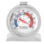 Thermom�tre de r�frig�rateur � grand cadran en acier inoxydable pour cong�lateur