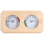 Thermom�tre de sauna 2 en 1, thermo - hygrom�tre en bois, haute pr�cision, hygrom�tre en bois pour sauna ...