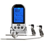 Thermomtre  viande numrique sans fil minuterie de cuisine avec deux sondes thermomtre de cuisson ...