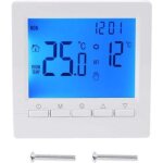 Thermostat mural intelligent pour chauffage au sol ? �cran lcd r�tro�clair� bleu ? alimentation 2 piles ...