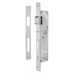 Boitier de serrure encastrable  cylindre pour menuiserie mtallique, axe 24mm, bouts carrs, zingu ...